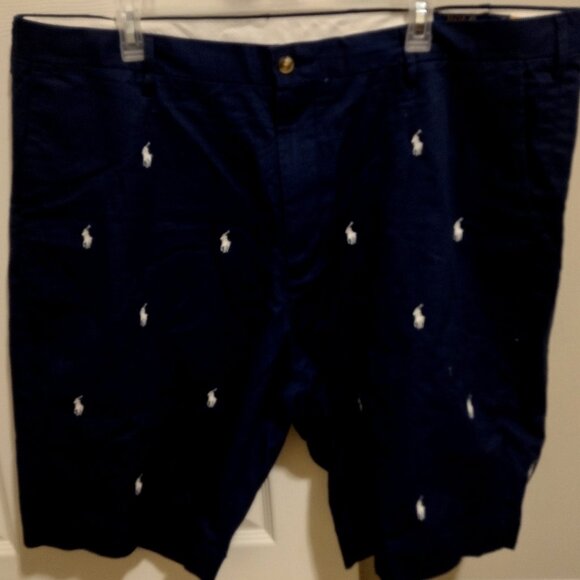 Navy Blue & White POLO Ralph Lauren Shorts 42T 42L - Picture 1 of 2